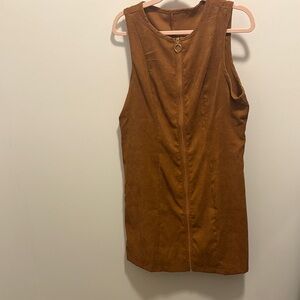 SHEIN Tan Sleeveless Mini Dress with Zipper